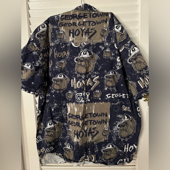 Vintage Pro Player denim oversize shirt featuring Georgetown University bull dog - Picture 2 of 5